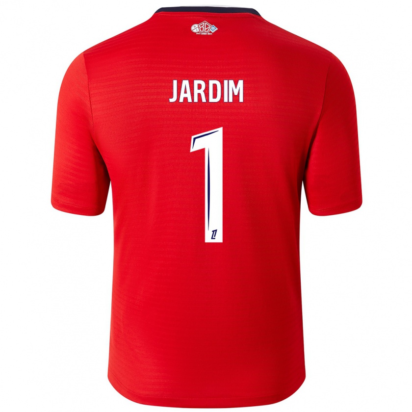 Kandiny Enfant Maillot Leo Jardim #1 Rouge Blanc Tenues Domicile 2024/25 T-Shirt