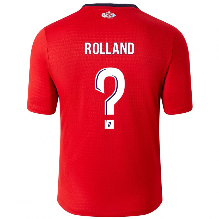 Kandiny Enfant Maillot Baptiste Rolland #0 Rouge Blanc Tenues Domicile 2024/25 T-Shirt