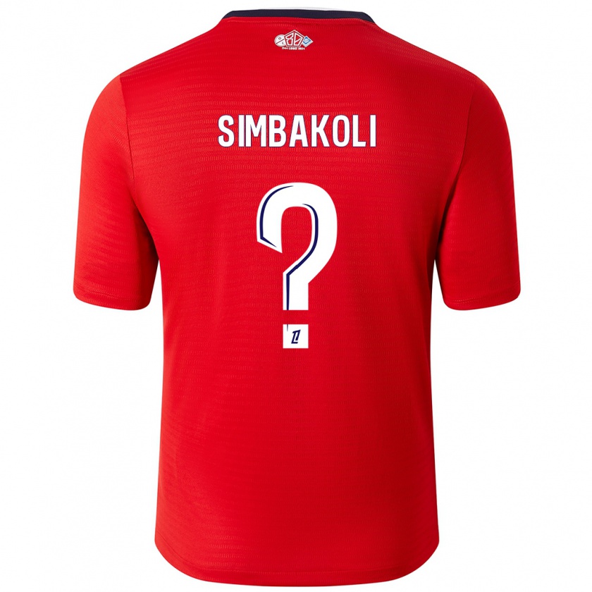 Kandiny Enfant Maillot Mamadou Simbakoli #0 Rouge Blanc Tenues Domicile 2024/25 T-Shirt