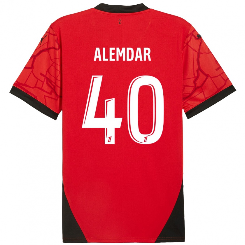 Kandiny Enfant Maillot Doğan Alemdar #40 Rouge Noir Tenues Domicile 2024/25 T-Shirt