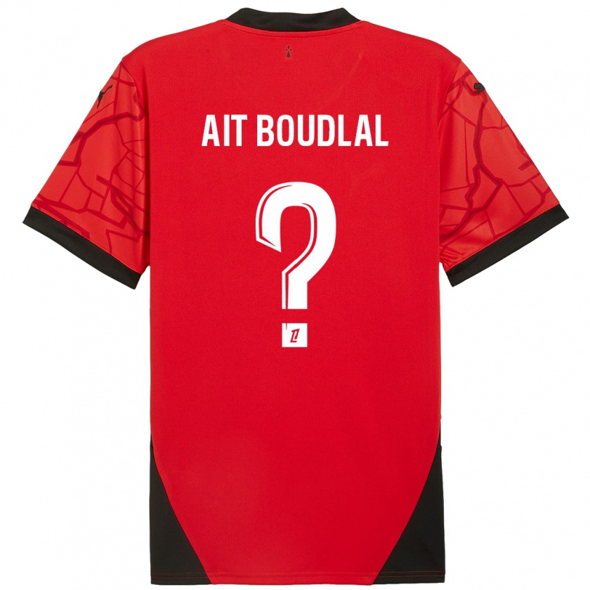 Kandiny Enfant Maillot Abdelhamid Ait Boudlal #0 Rouge Noir Tenues Domicile 2024/25 T-Shirt