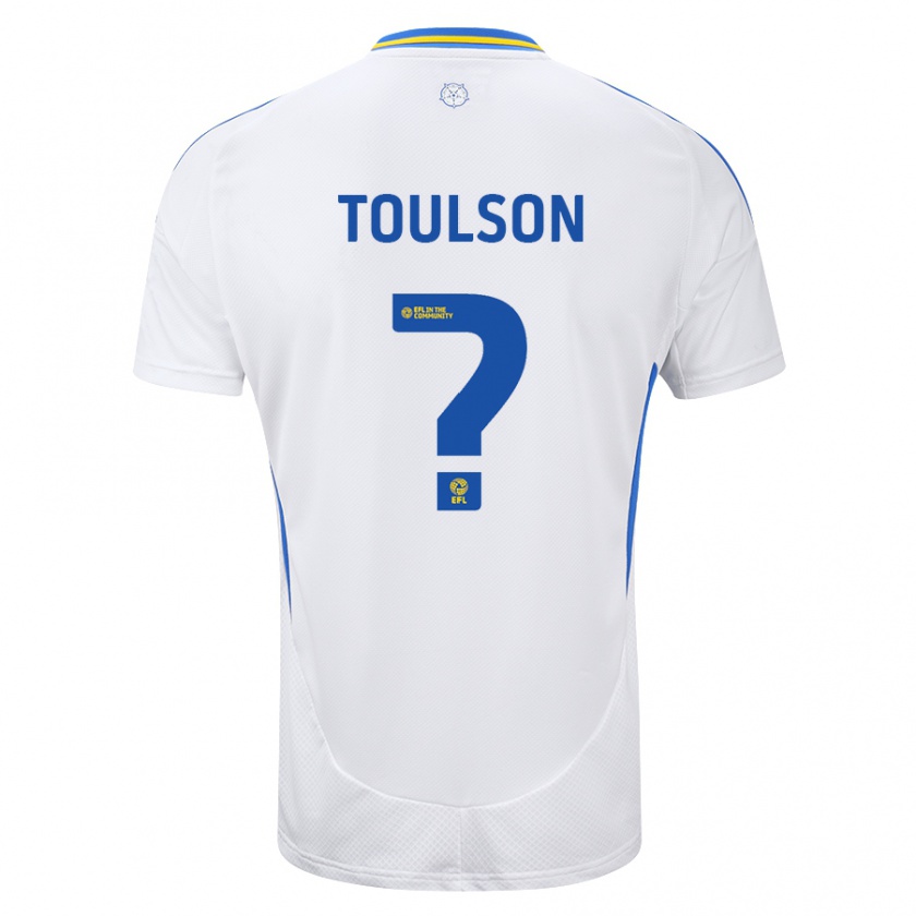 Kandiny Enfant Maillot Daniel Toulson #0 Blanc Bleu Tenues Domicile 2024/25 T-Shirt