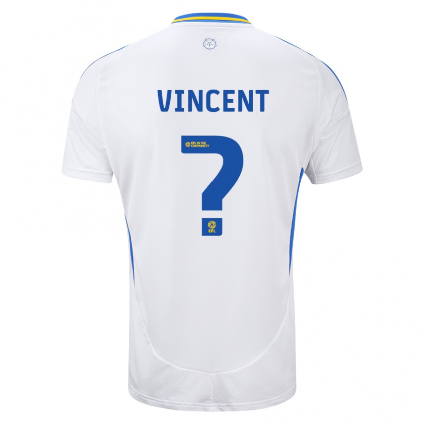 Kandiny Enfant Maillot Harvey Vincent #0 Blanc Bleu Tenues Domicile 2024/25 T-Shirt