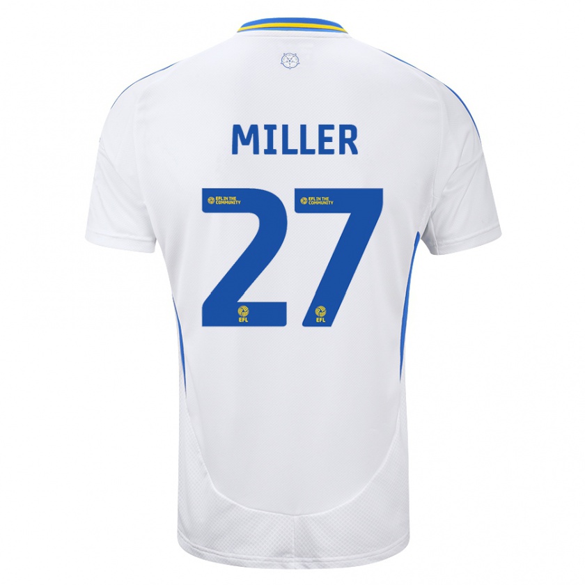 Kandiny Enfant Maillot Amari Miller #27 Blanc Bleu Tenues Domicile 2024/25 T-Shirt