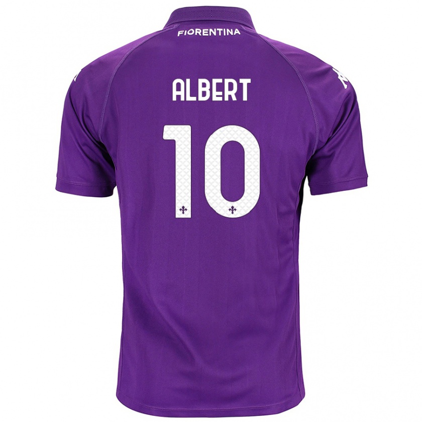 Kandiny Enfant Maillot Albert Gudmundsson #10 Violet Tenues Domicile 2024/25 T-Shirt