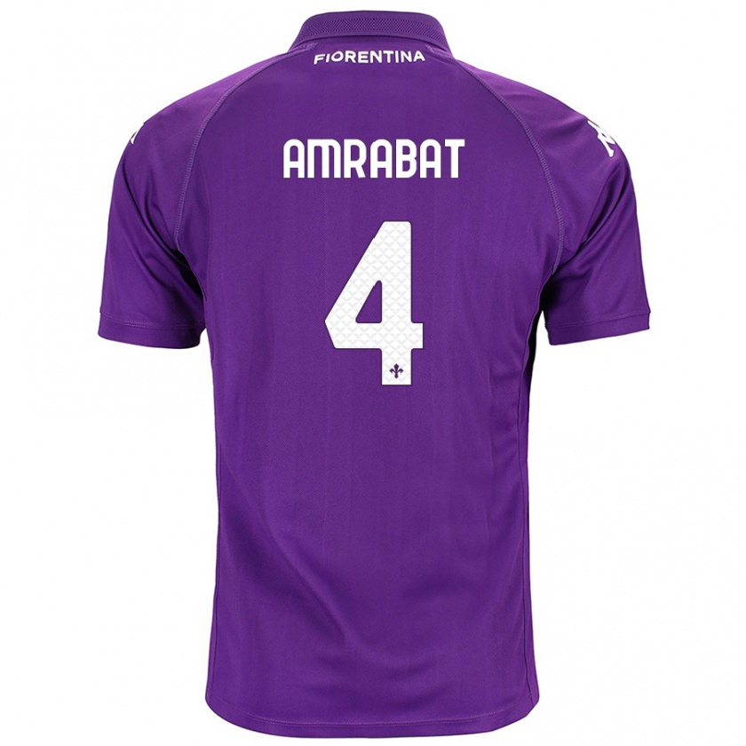 Kandiny Enfant Maillot Sofyan Amrabat #4 Violet Tenues Domicile 2024/25 T-Shirt