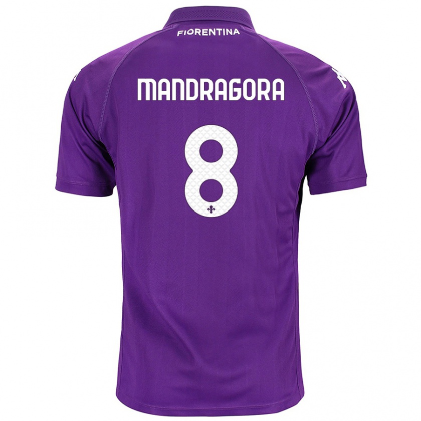 Kandiny Enfant Maillot Rolando Mandragora #8 Violet Tenues Domicile 2024/25 T-Shirt