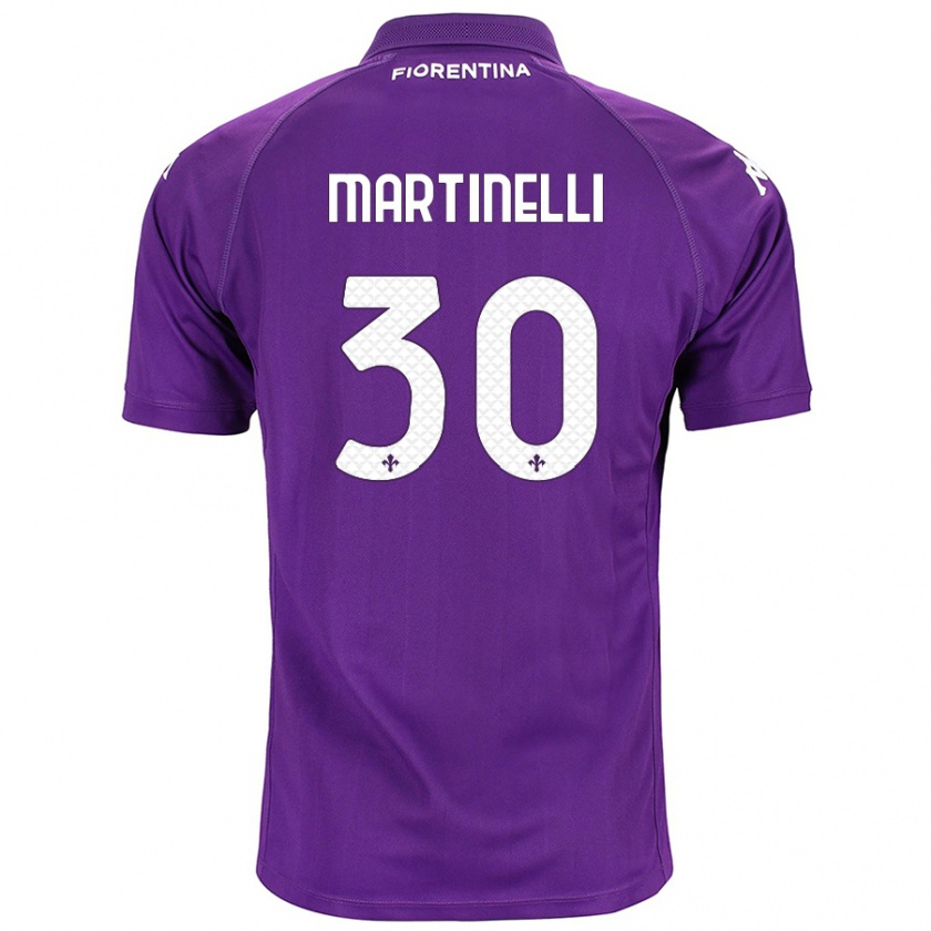 Kandiny Enfant Maillot Tommaso Martinelli #30 Violet Tenues Domicile 2024/25 T-Shirt