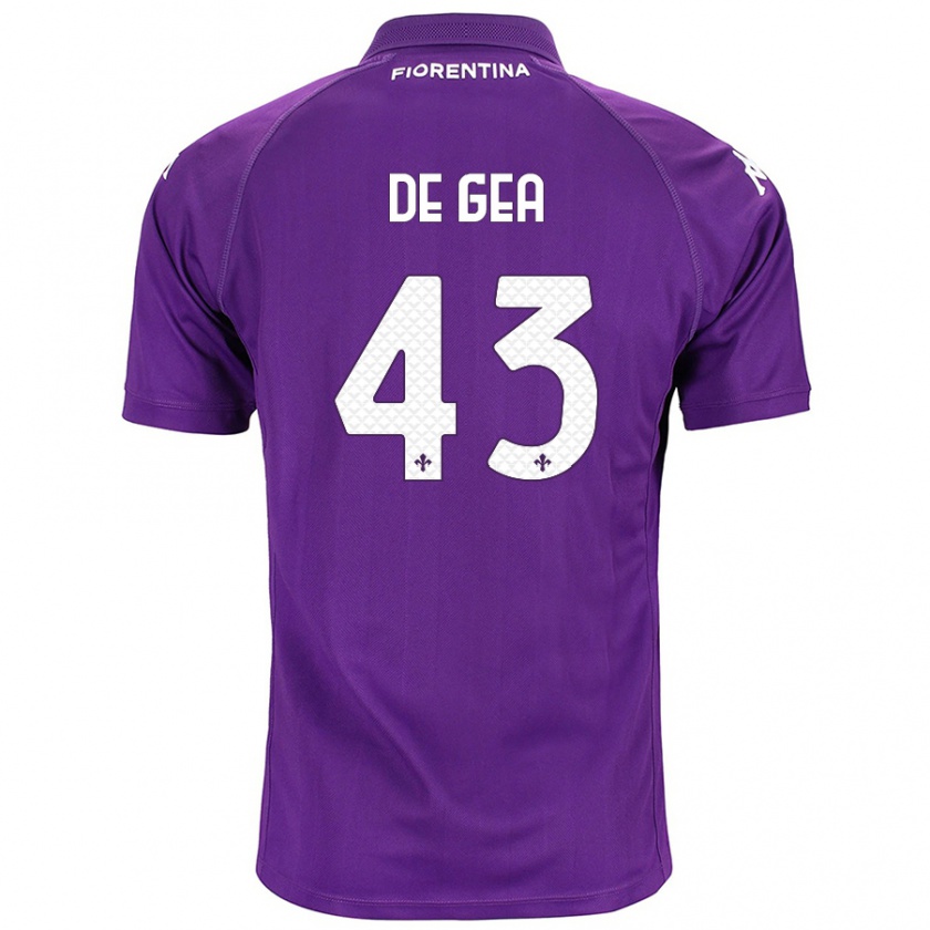 Kandiny Enfant Maillot David De Gea #43 Violet Tenues Domicile 2024/25 T-Shirt