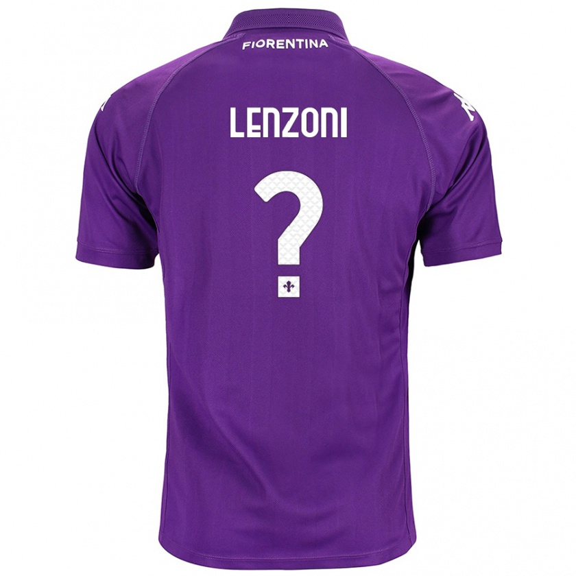 Kandiny Enfant Maillot Samuele Lenzoni #0 Violet Tenues Domicile 2024/25 T-Shirt