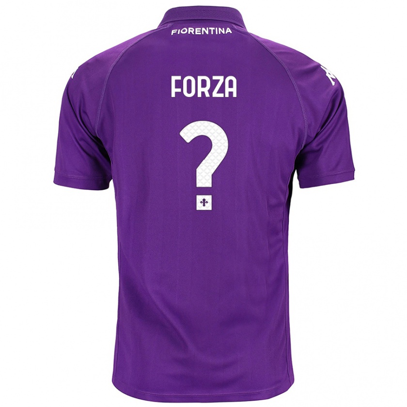 Kandiny Enfant Maillot Francesco Forza #0 Violet Tenues Domicile 2024/25 T-Shirt