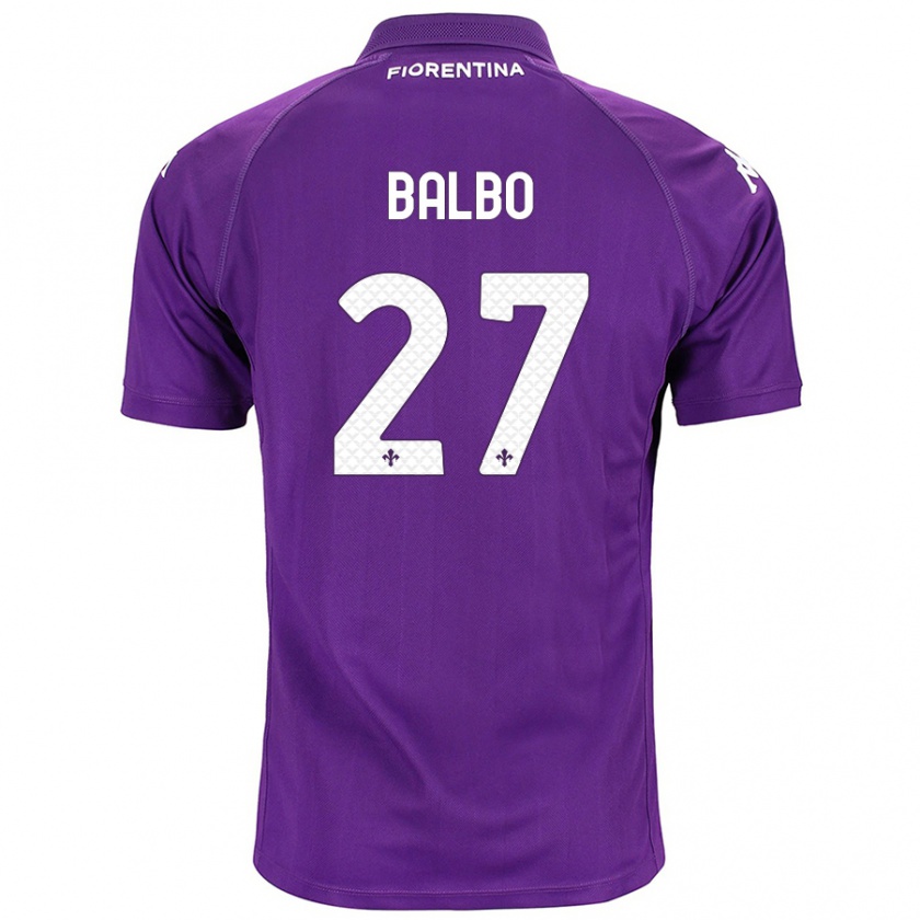 Kandiny Enfant Maillot Luis Balbo #27 Violet Tenues Domicile 2024/25 T-Shirt