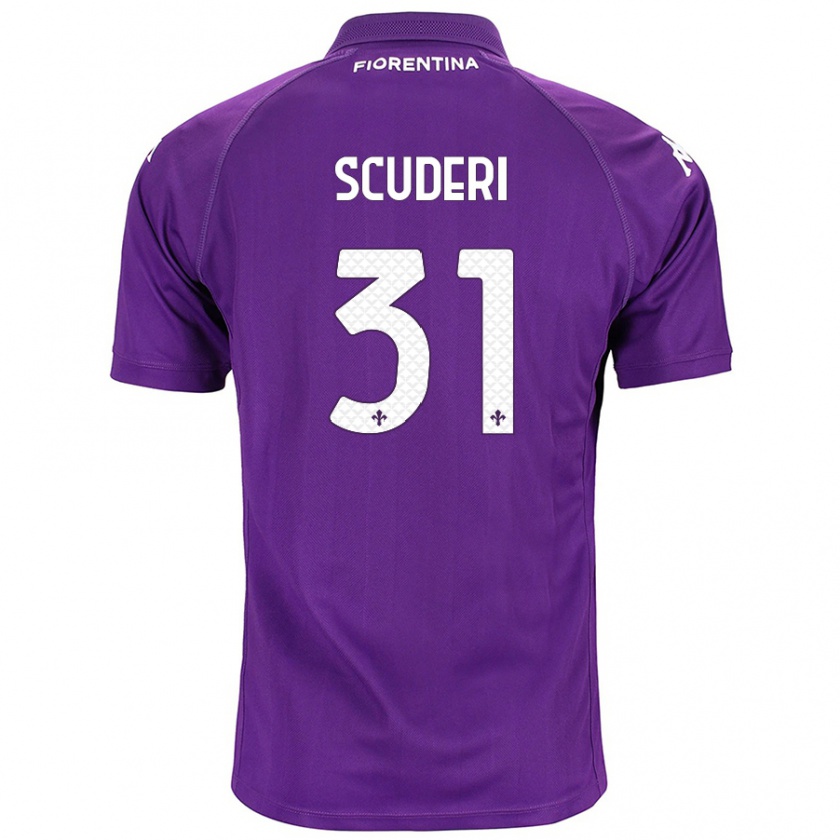 Kandiny Enfant Maillot Giulio Scuderi #31 Violet Tenues Domicile 2024/25 T-Shirt