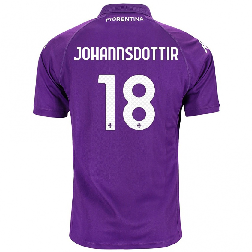 Kandiny Enfant Maillot Alexandra Jóhannsdóttir #18 Violet Tenues Domicile 2024/25 T-Shirt