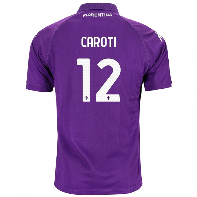 Kandiny Enfant Maillot Filippo Caroti #12 Violet Tenues Domicile 2024/25 T-Shirt