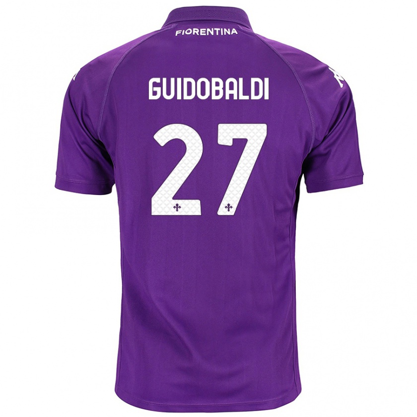 Kandiny Enfant Maillot Filippo Guidobaldi #27 Violet Tenues Domicile 2024/25 T-Shirt