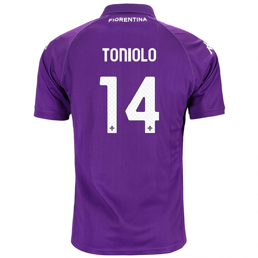 Kandiny Enfant Maillot Martina Toniolo #14 Violet Tenues Domicile 2024/25 T-Shirt