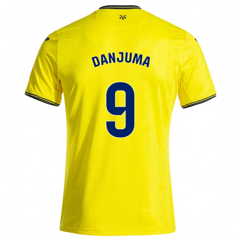 Kandiny Enfant Maillot Arnaut Danjuma #9 Jaune Noir Tenues Domicile 2024/25 T-Shirt