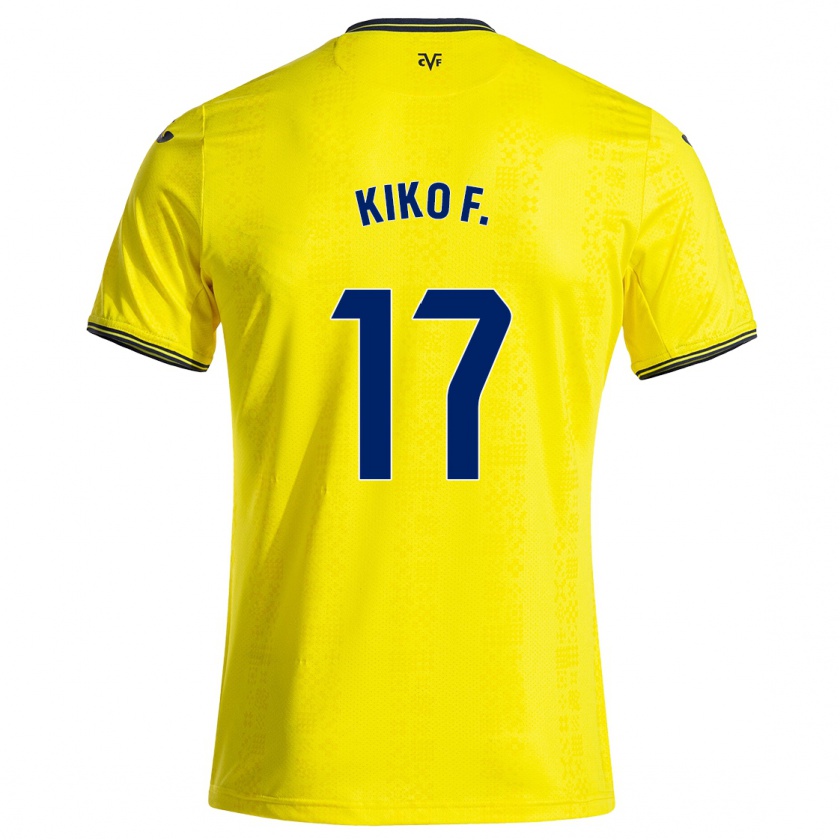 Kandiny Enfant Maillot Kiko Femenía #17 Jaune Noir Tenues Domicile 2024/25 T-Shirt