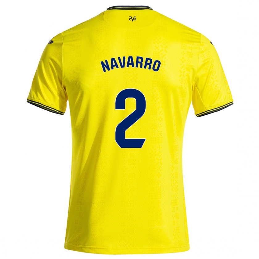 Kandiny Enfant Maillot Pau Navarro #2 Jaune Noir Tenues Domicile 2024/25 T-Shirt