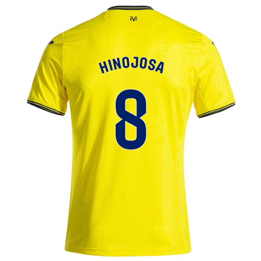 Kandiny Enfant Maillot Sergio Hinojosa #8 Jaune Noir Tenues Domicile 2024/25 T-Shirt