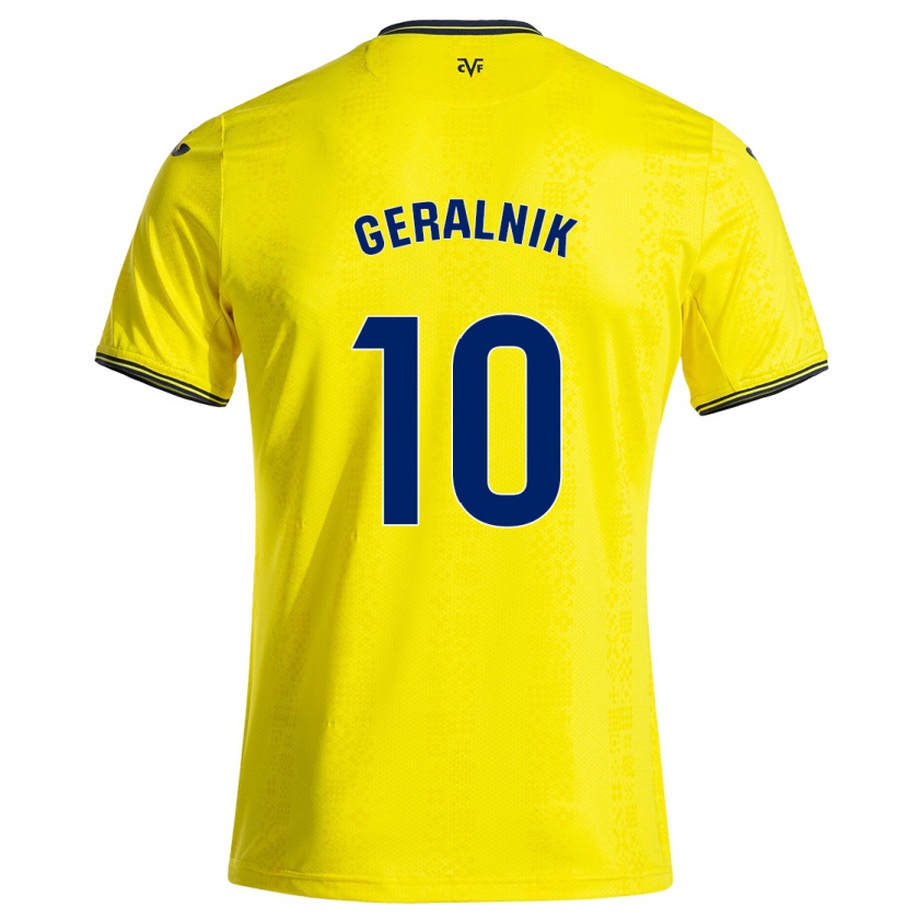 Kandiny Enfant Maillot Tiago Geralnik #10 Jaune Noir Tenues Domicile 2024/25 T-Shirt