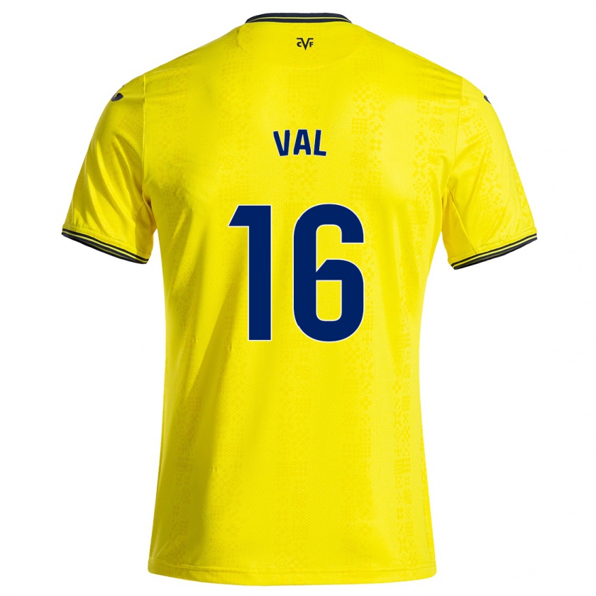 Kandiny Enfant Maillot Brais Val #16 Jaune Noir Tenues Domicile 2024/25 T-Shirt