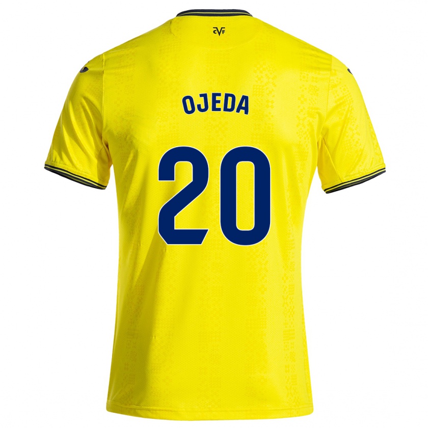 Kandiny Enfant Maillot Thiago Ojeda #20 Jaune Noir Tenues Domicile 2024/25 T-Shirt