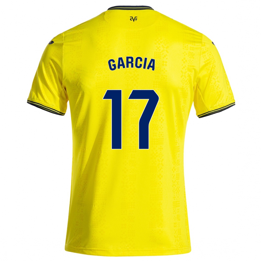 Kandiny Enfant Maillot Rocío García #17 Jaune Noir Tenues Domicile 2024/25 T-Shirt