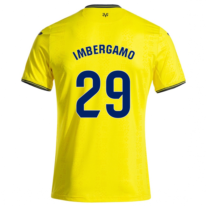 Kandiny Enfant Maillot Mar Imbergamo #29 Jaune Noir Tenues Domicile 2024/25 T-Shirt