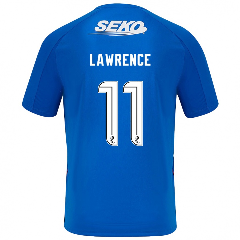 Kandiny Enfant Maillot Tom Lawrence #11 Bleu Foncé Tenues Domicile 2024/25 T-Shirt