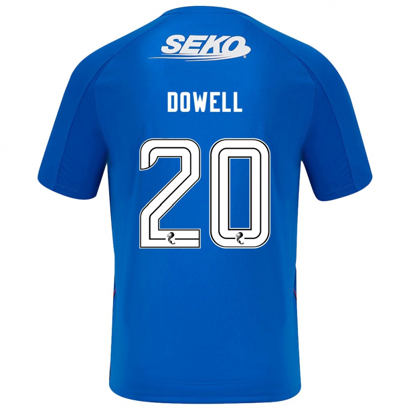 Kandiny Enfant Maillot Kieran Dowell #20 Bleu Foncé Tenues Domicile 2024/25 T-Shirt