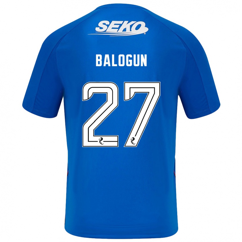 Kandiny Enfant Maillot Leon Balogun #27 Bleu Foncé Tenues Domicile 2024/25 T-Shirt