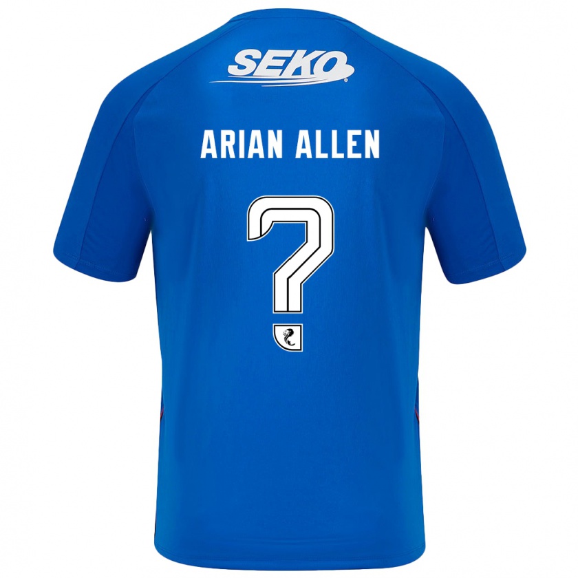 Kandiny Enfant Maillot Arian Allen #0 Bleu Foncé Tenues Domicile 2024/25 T-Shirt