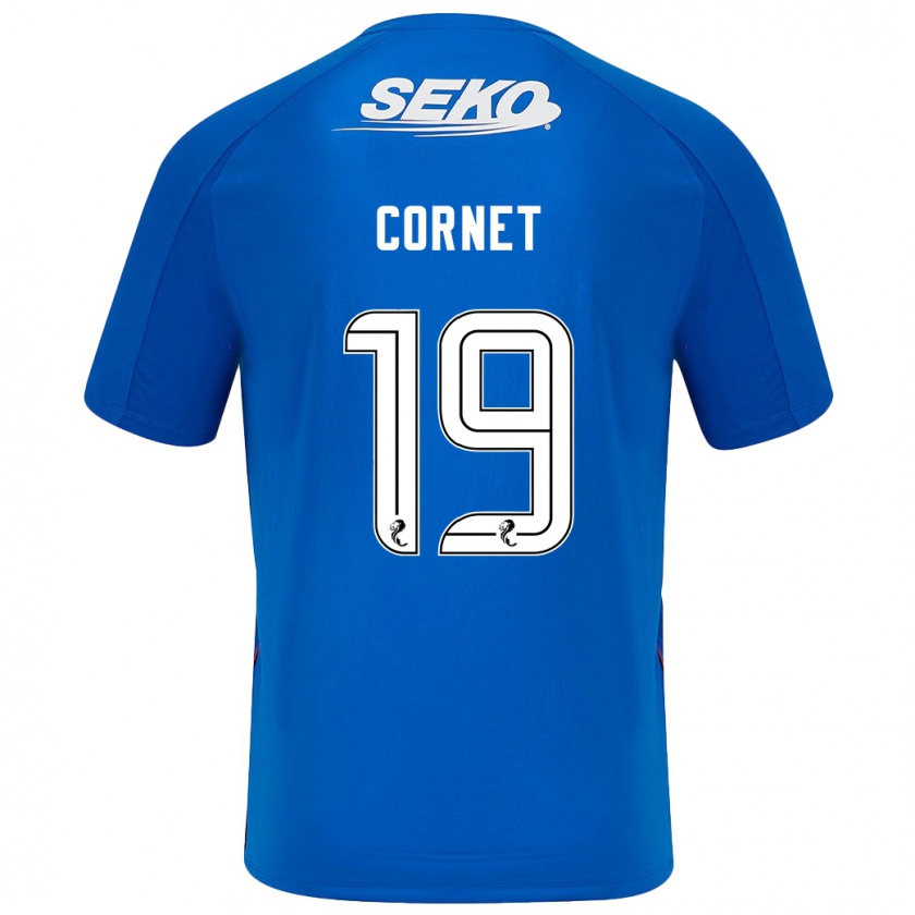 Kandiny Enfant Maillot Chelsea Cornet #19 Bleu Foncé Tenues Domicile 2024/25 T-Shirt