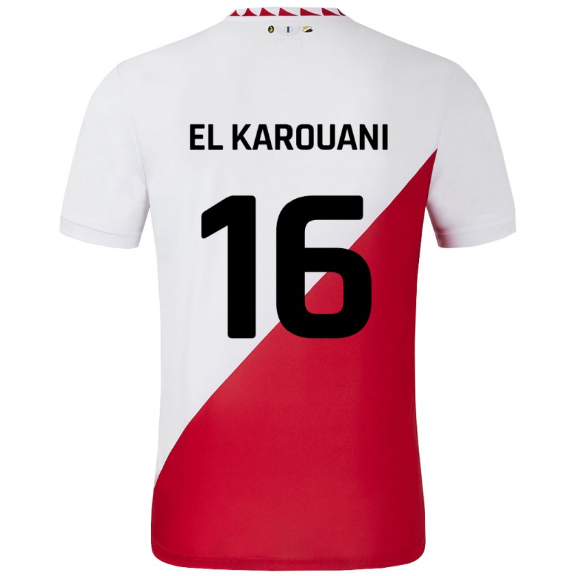 Kandiny Enfant Maillot Souffian El Karouani #16 Blanc Rouge Tenues Domicile 2024/25 T-Shirt