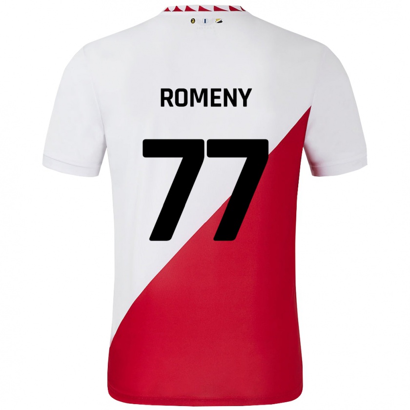 Kandiny Enfant Maillot Ole Romeny #77 Blanc Rouge Tenues Domicile 2024/25 T-Shirt