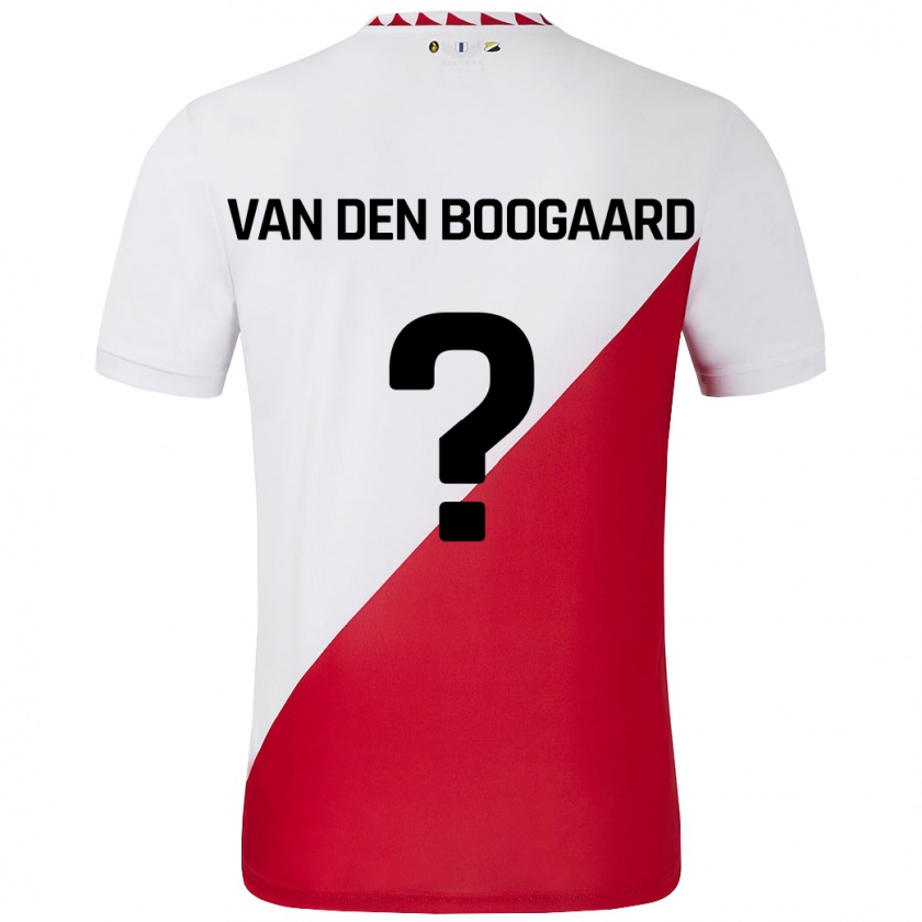 Kandiny Enfant Maillot Brian Van Den Boogaard #0 Blanc Rouge Tenues Domicile 2024/25 T-Shirt