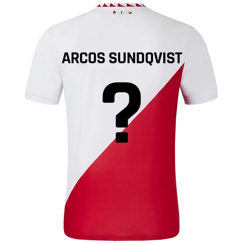 Kandiny Enfant Maillot Gustav Arcos Sundqvist #0 Blanc Rouge Tenues Domicile 2024/25 T-Shirt