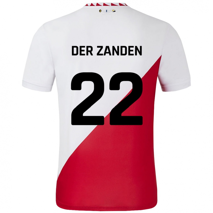 Kandiny Enfant Maillot Iise Van Der Zanden #22 Blanc Rouge Tenues Domicile 2024/25 T-Shirt