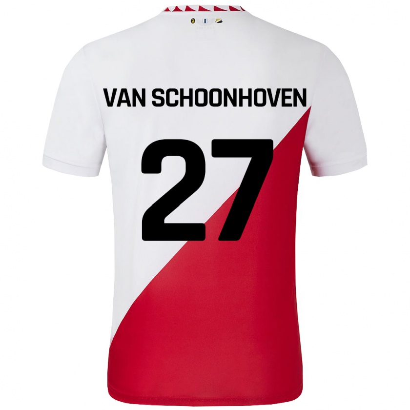 Kandiny Enfant Maillot Nurija Van Schoonhoven #27 Blanc Rouge Tenues Domicile 2024/25 T-Shirt