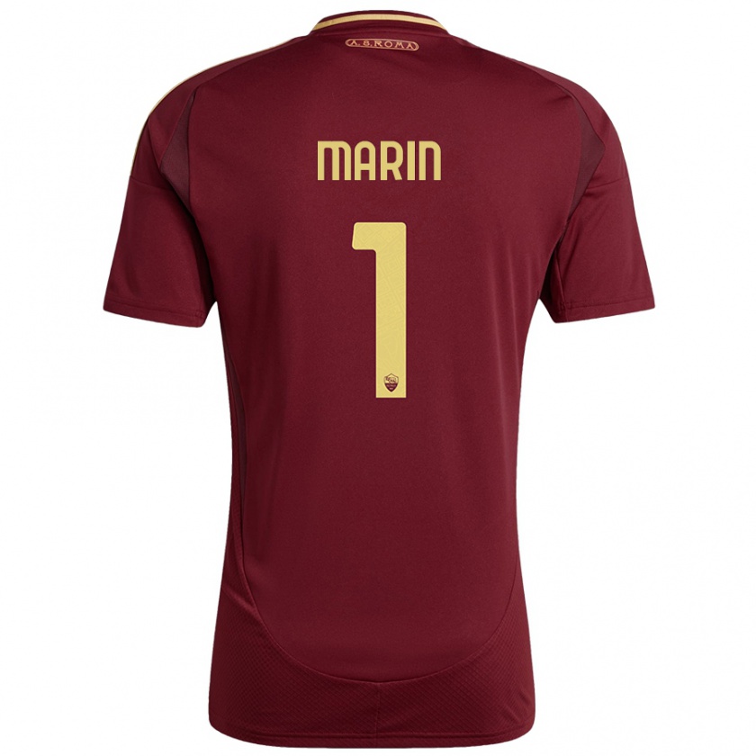 Kandiny Enfant Maillot Renato Marin #1 Rouge Brun Or Tenues Domicile 2024/25 T-Shirt