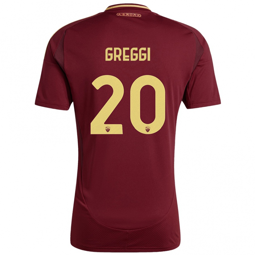 Kandiny Enfant Maillot Giada Greggi #20 Rouge Brun Or Tenues Domicile 2024/25 T-Shirt