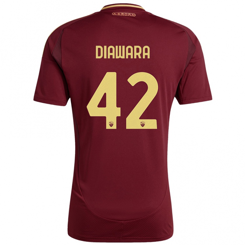 Kandiny Enfant Maillot Amadou Diawara #42 Rouge Brun Or Tenues Domicile 2024/25 T-Shirt