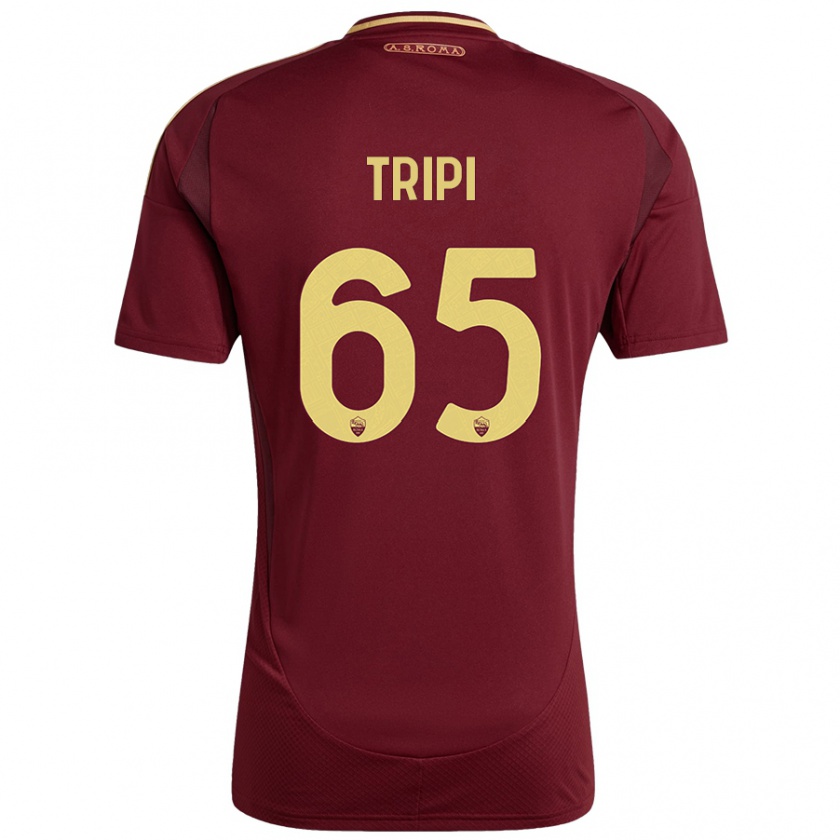 Kandiny Enfant Maillot Filippo Tripi #65 Rouge Brun Or Tenues Domicile 2024/25 T-Shirt