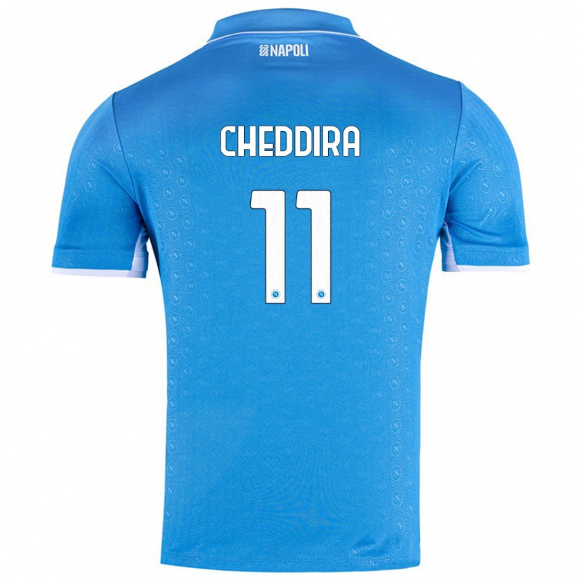 Kandiny Enfant Maillot Walid Cheddira #11 Bleu Ciel Tenues Domicile 2024/25 T-Shirt