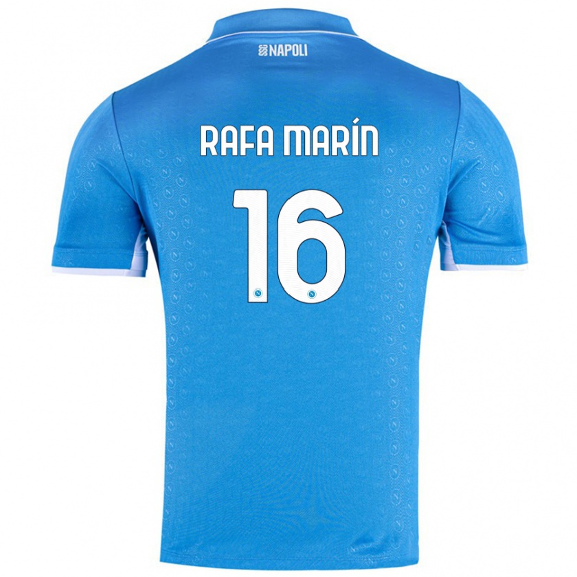 Kandiny Enfant Maillot Rafa Marín #16 Bleu Ciel Tenues Domicile 2024/25 T-Shirt