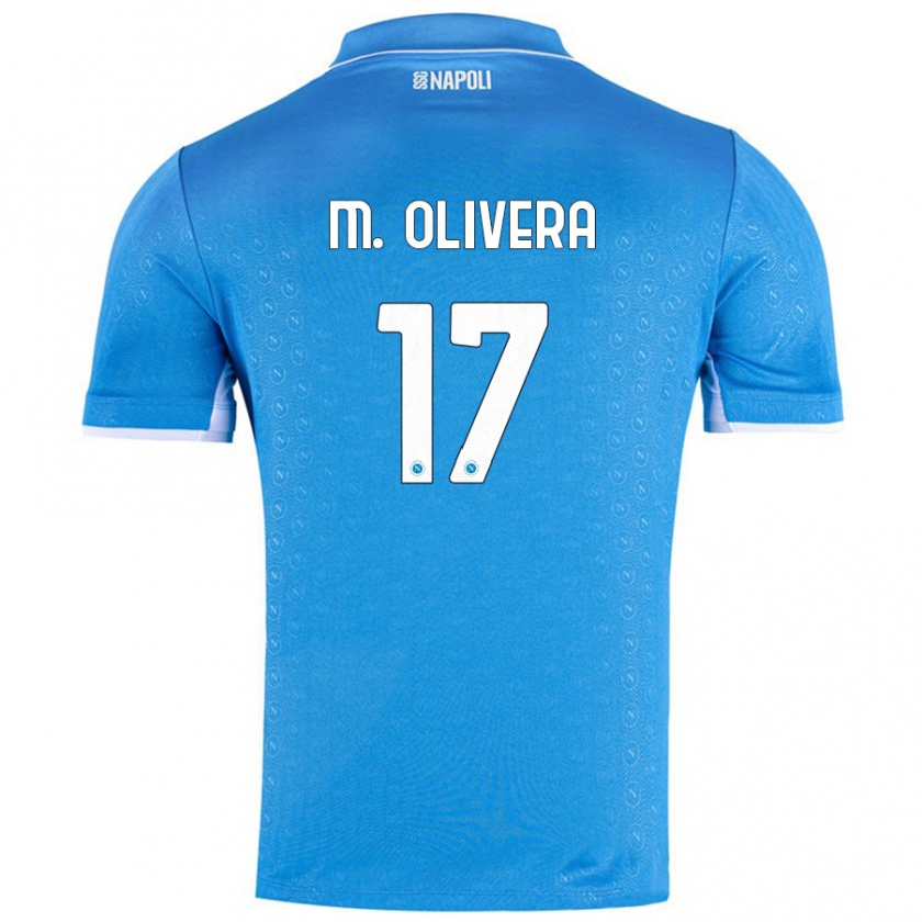 Kandiny Enfant Maillot Mathías Olivera #17 Bleu Ciel Tenues Domicile 2024/25 T-Shirt