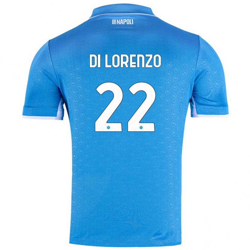 Kandiny Enfant Maillot Giovanni Di Lorenzo #22 Bleu Ciel Tenues Domicile 2024/25 T-Shirt