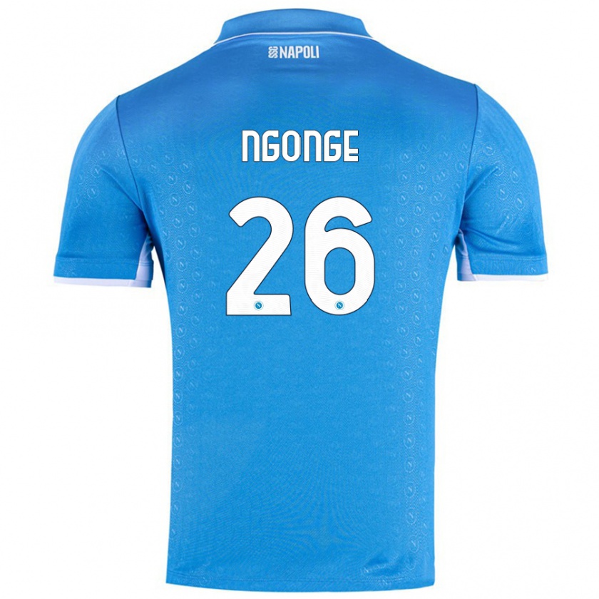 Kandiny Enfant Maillot Cyril Ngonge #26 Bleu Ciel Tenues Domicile 2024/25 T-Shirt